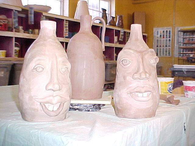 center: Jug complete (minus face)