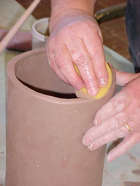 Cleaning the top edge