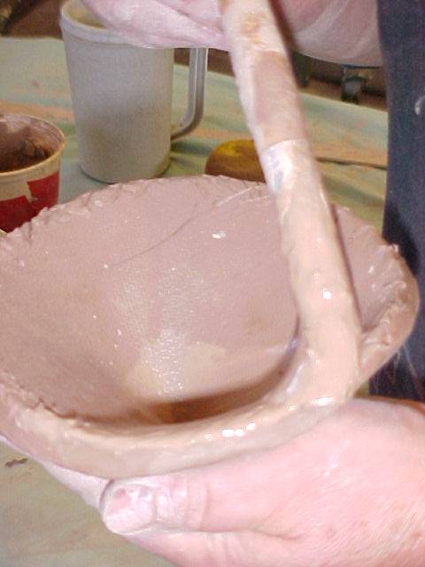 Applying slip to the edges